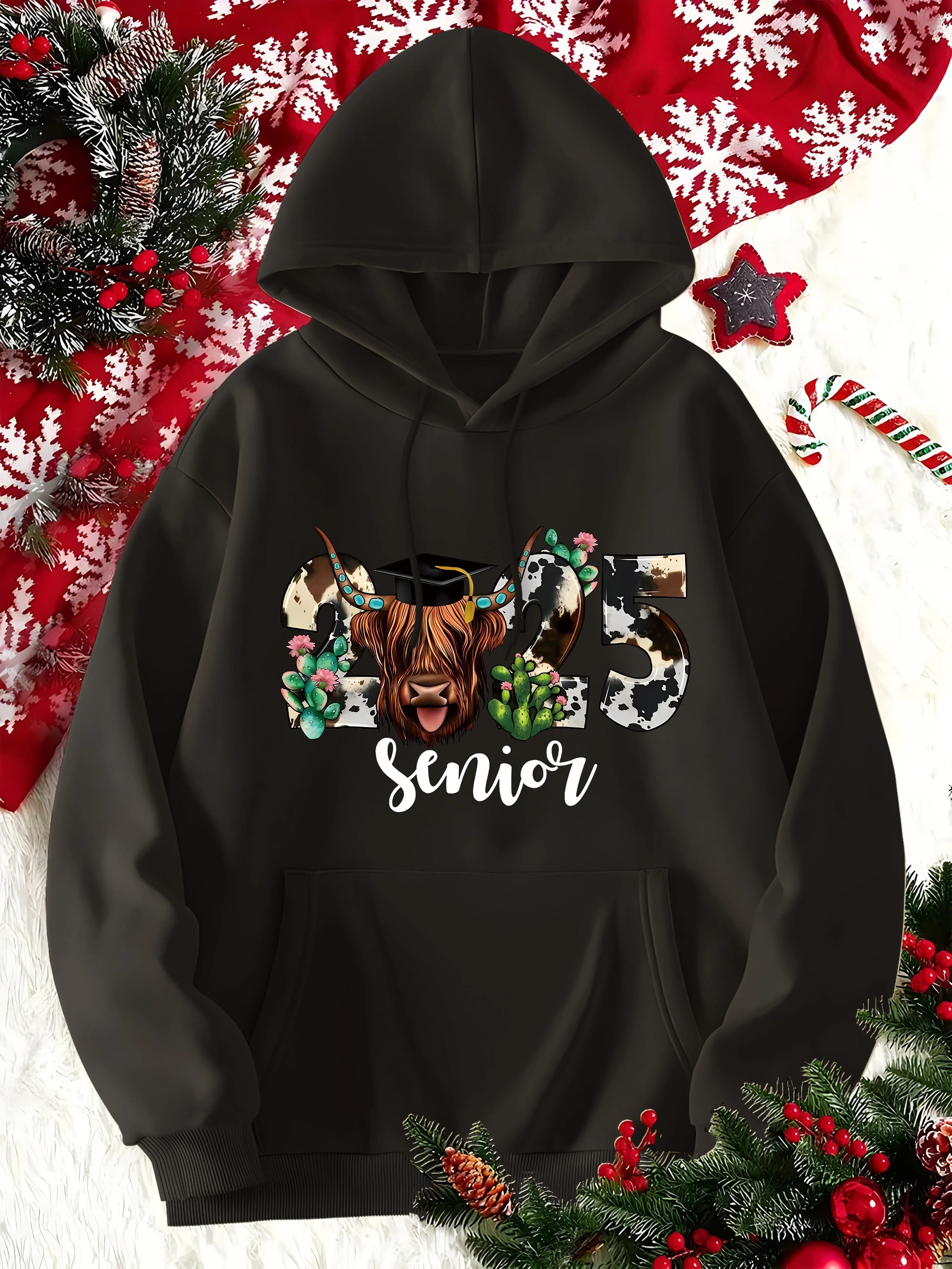 

2025 Senior Class Hoodie for Women Sweatshirt Long Sleeve Sweatshirt Pullover Funny Tops Streetwear High Quality Autumn Clothing