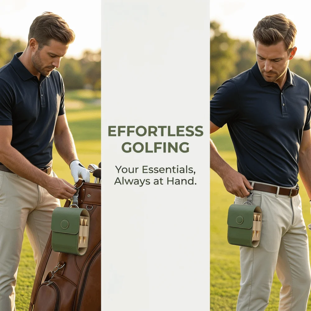 PU Leather Golf Rangefinder Case Universal Compact Range Finder Carry Bag Green Portable Rangefinder Holder Golf Course