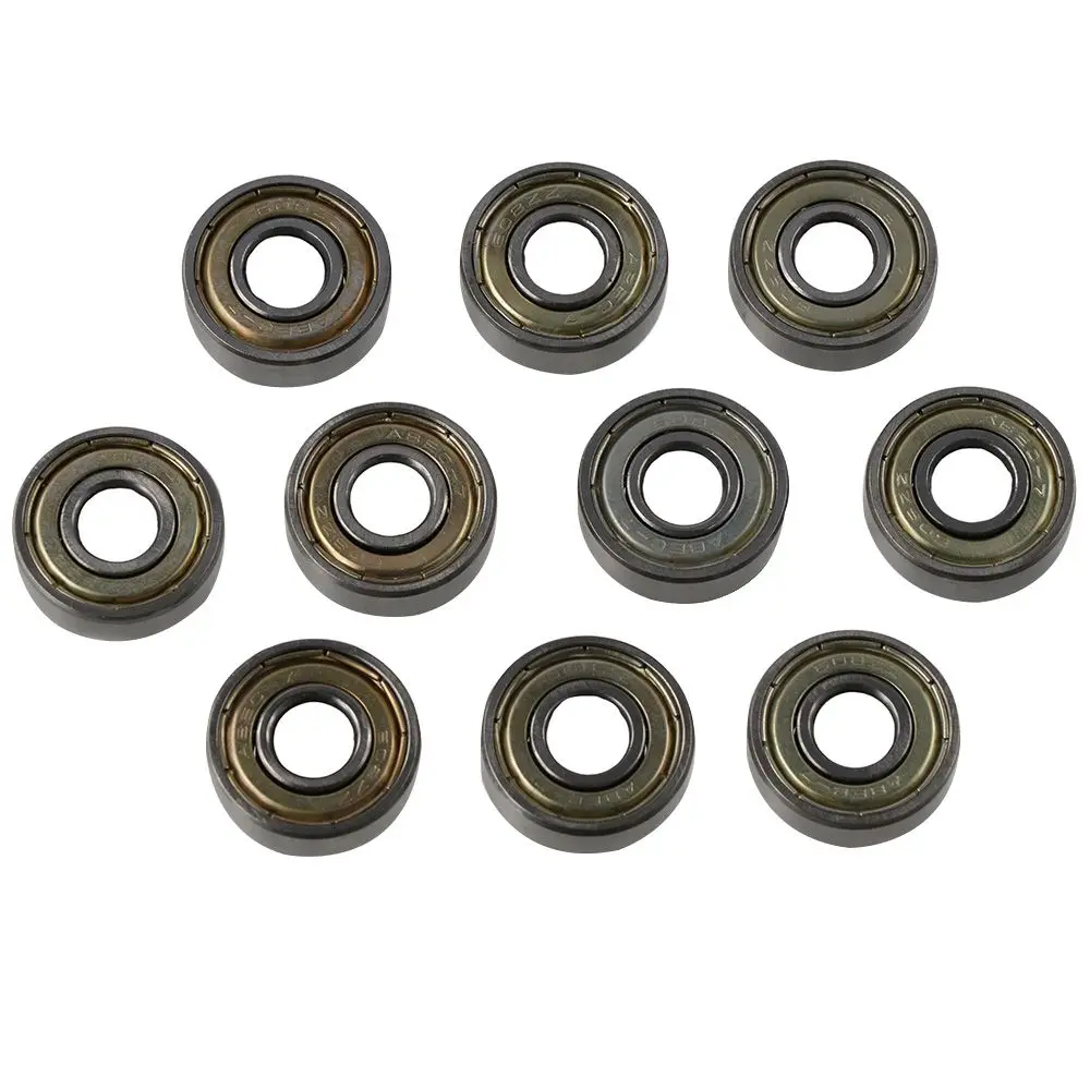 Rolamentos profundos do skate do sulco, aço carbono, rolamentos de esferas diminutos do metal, 608 ZZ que rolam, 8x22x7mm, 1/20 Pcs