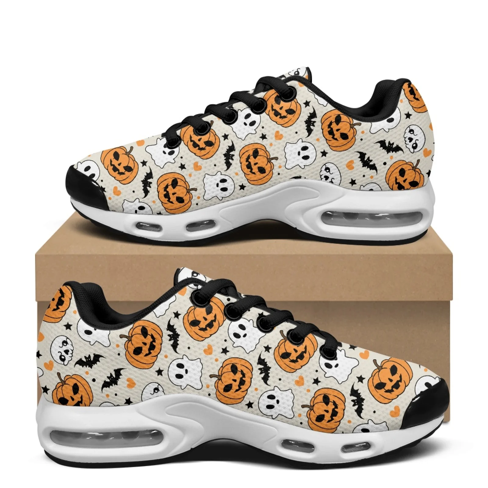 PENSTROLL Pumpkin Ghost Air Cushion Sports Shoes Air Running Shoes for Men Breathable Air Cushion Sneakers