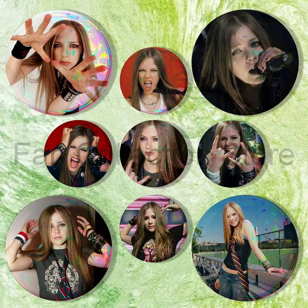 Singer A-Avril Brooches for Backpack Accessories 25mm,32mm,48mm,58mm,75mm Round Enamel Pins Cartoon Badge