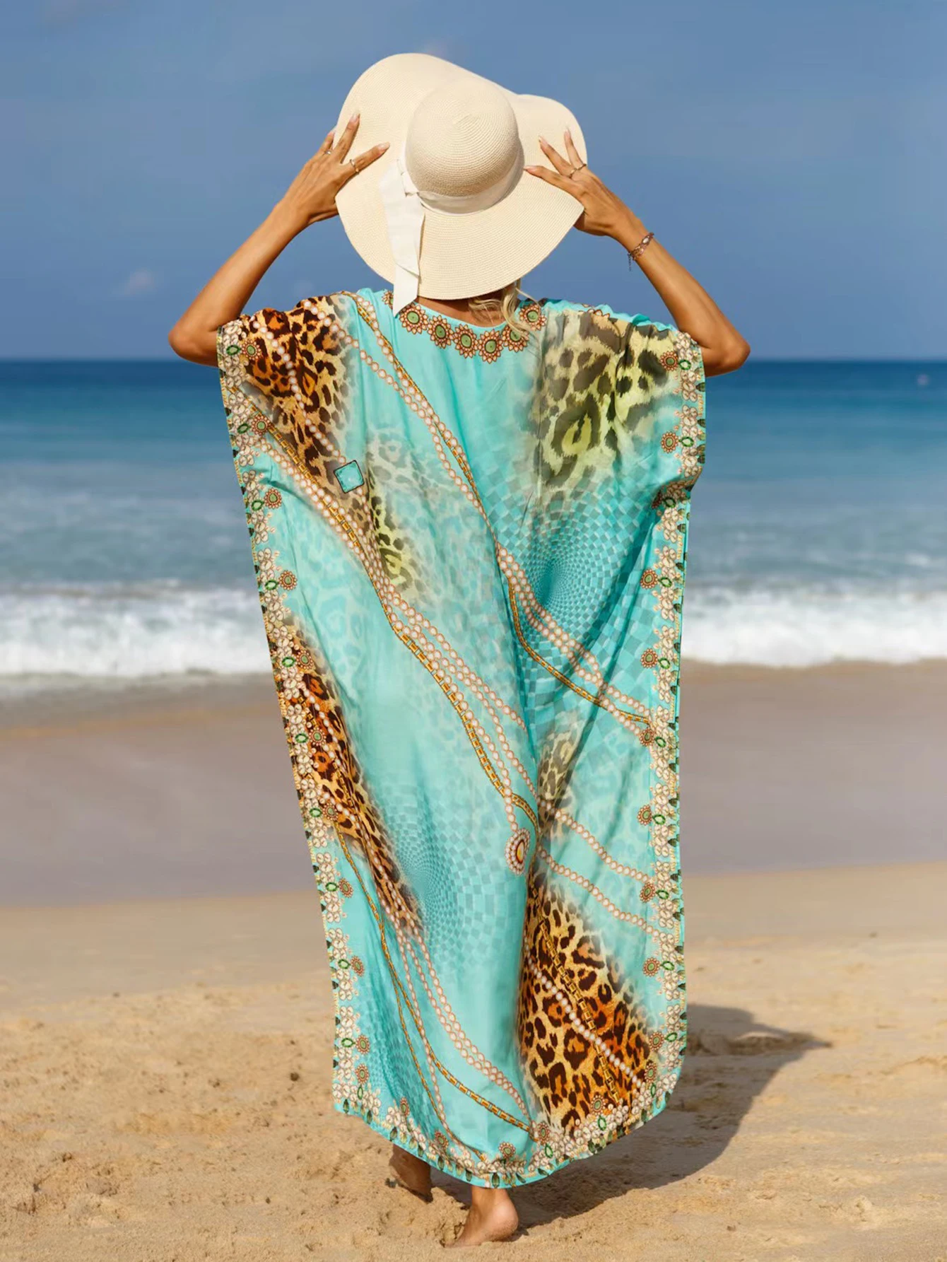 Bsubseach Stylish Tie Dye Open Front Long Kimono Swimsuit Cover Up for Women Swimwear Cover Ups