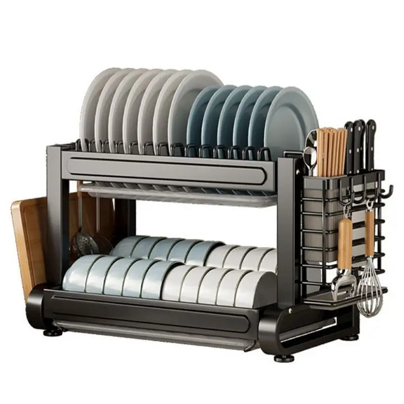 

Storage Rack Countertop Dinnerware Organizer Drain Basket Household Dish Drying Rack Stand Shelf