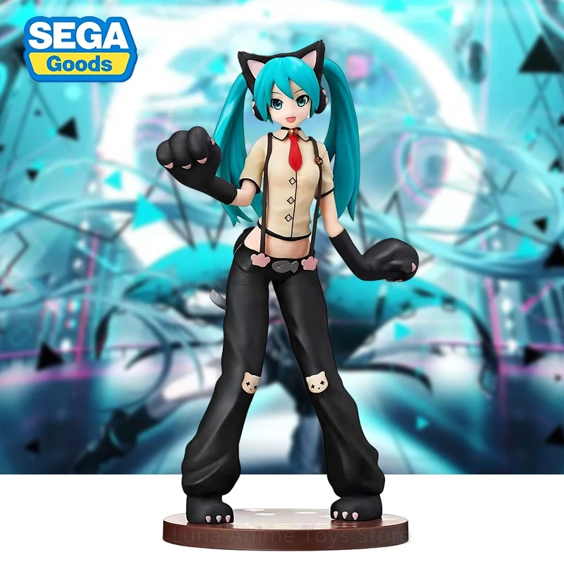 オリジナルセガ-23-センチメートル初音ミク猫スタイル-spm-ボーカロイドかわいいアニメアクションフィギュアグッズモデル人形装飾品おもちゃギフト