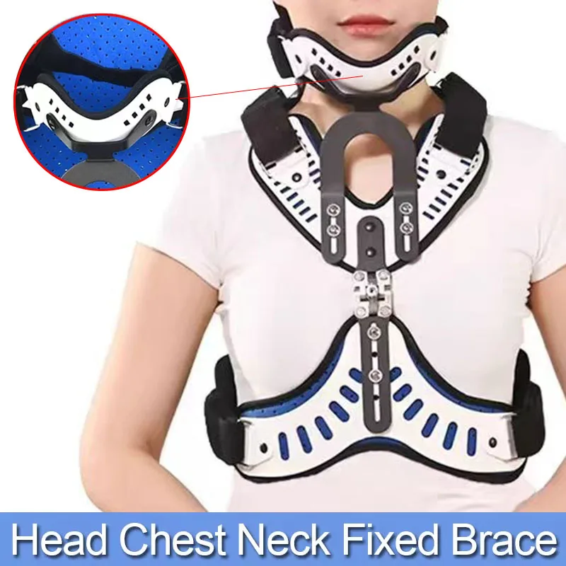 

A Suit Of Adjustable Medical Cervical Thoracic Orthosis Support Brace -Head Neck Chest Fixed Brace Traction-Stabilizes Vertebrae