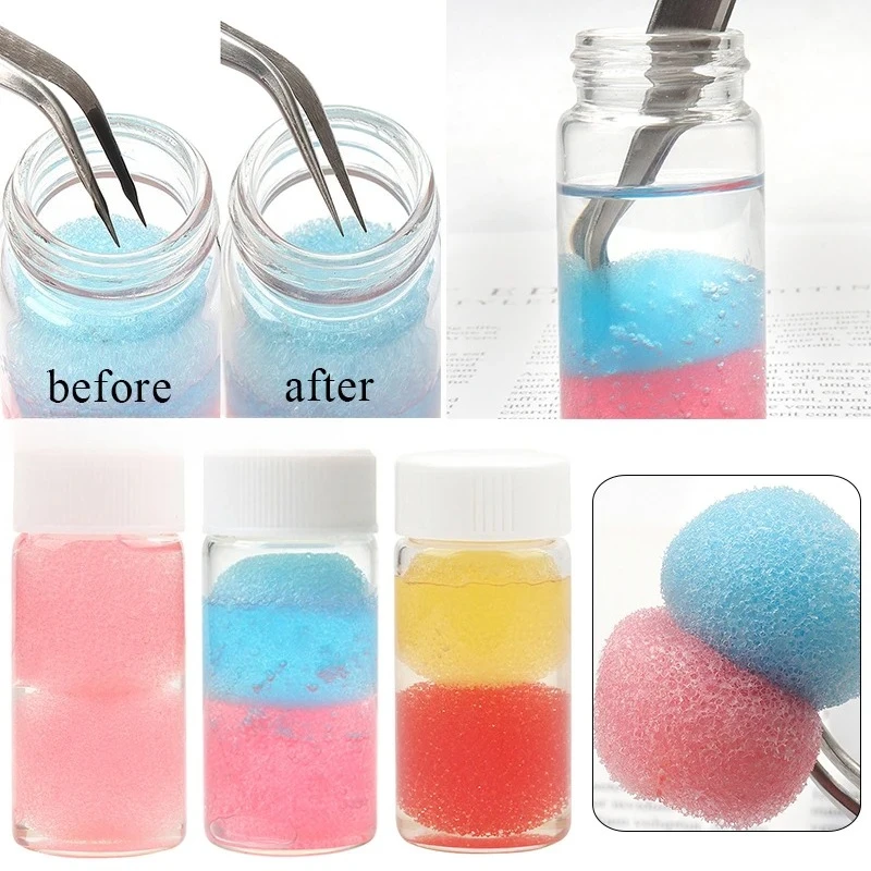 30 ml Wimpern Pinzette Reiniger Wimpern Kleber Verlängerung Liefert Flüssigkeit Wimpern Pinzette Reinigung Schwamm Wimpern Verlängerung Reiniger