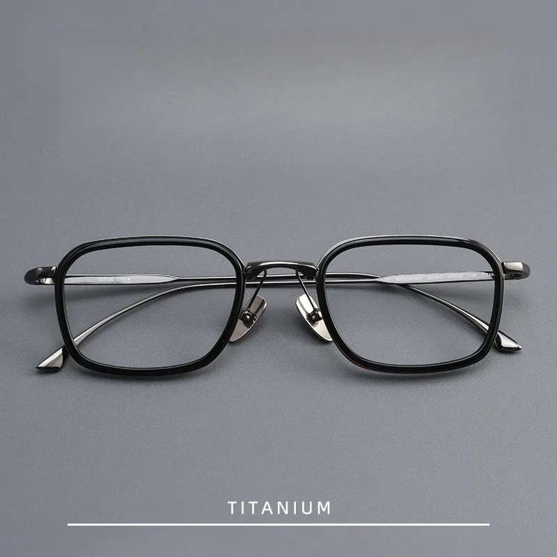 Retro Niche Double Circle Titanium Frame Optical Anti Blue Light Lenses Prescription Glasses Men Reading Women Eyeglass Eyewear