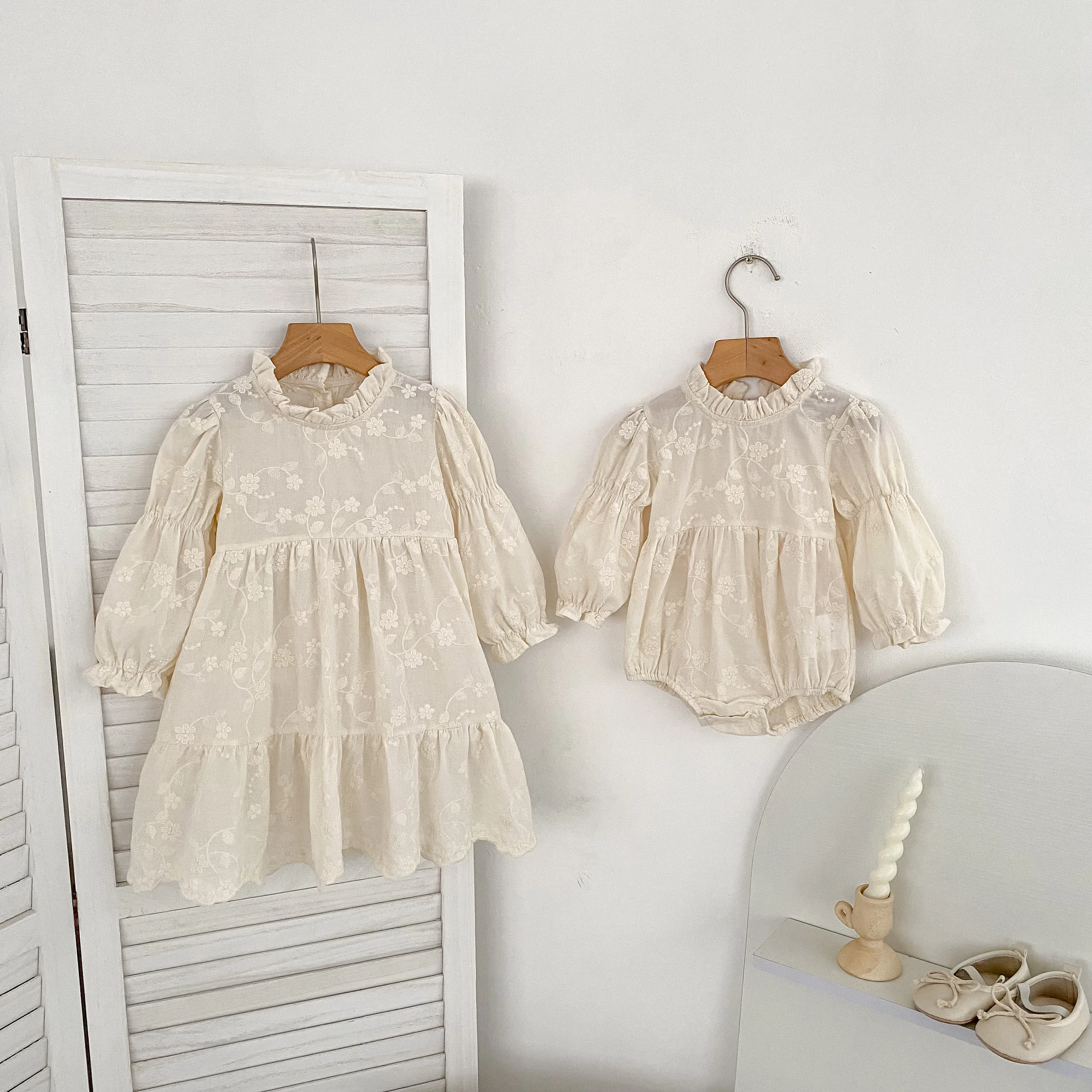 Neue Herbst 0-6Yrs Schwester Kleid Mädchen Party Kleid Baby Mädchen Stickerei Strampler Schwester Geburtstag Party Baumwolle Kinder Prinzessin Kleider – Detail 32