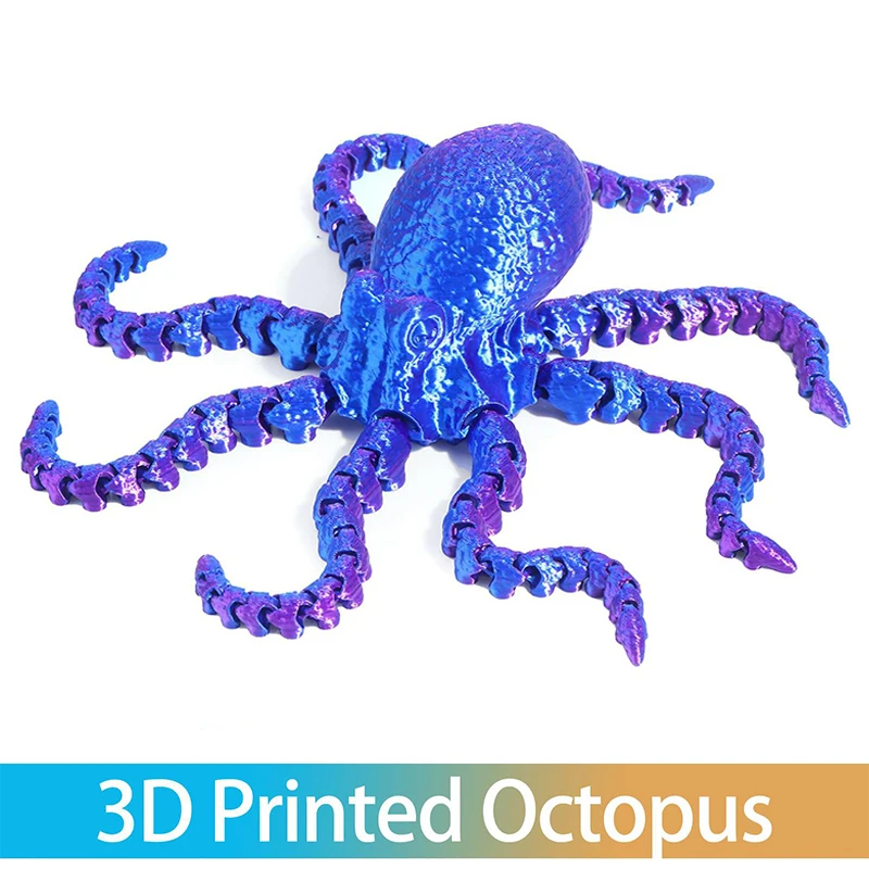 

27 см 3d принт осьминог орнамент креативные животные пейзажные украшения имитация осьминога настольная домашняя модель вечерние детский подарок