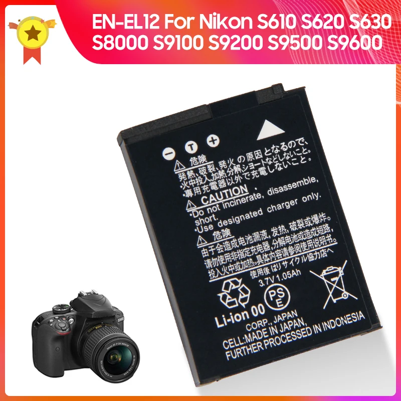 

Replacement Battery EN-EL12 for Nikon S8200 S610 S620 S630 S71 S610C P300 P310 Keymission360 A900 AW130 Camera Battery 1050mAh