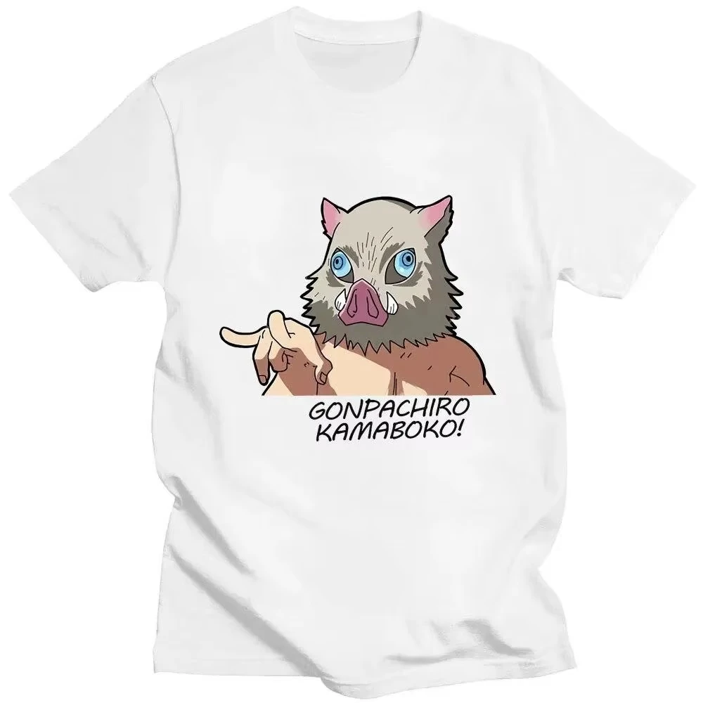2026 New Harajuku Anime Demon Slayer Hashibira Inosuke Graphic Print T-shirt Short Sleeve T-shirt Men's and Women's T-shirt Top