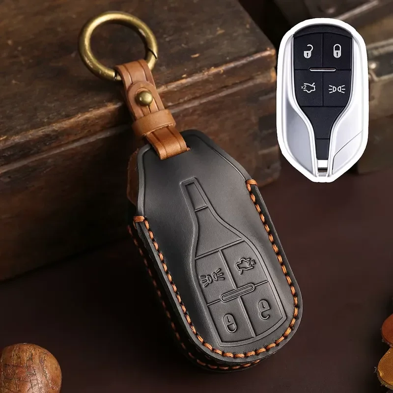 for Maserati Leather Car Key Cover Dedicated Special Car Same Shape