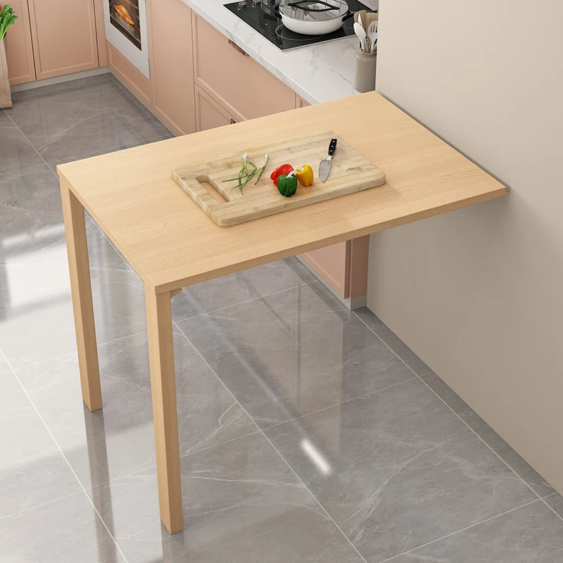 Small household flip-down folding table, invisible table, learning against the wall, bracket simple dining table