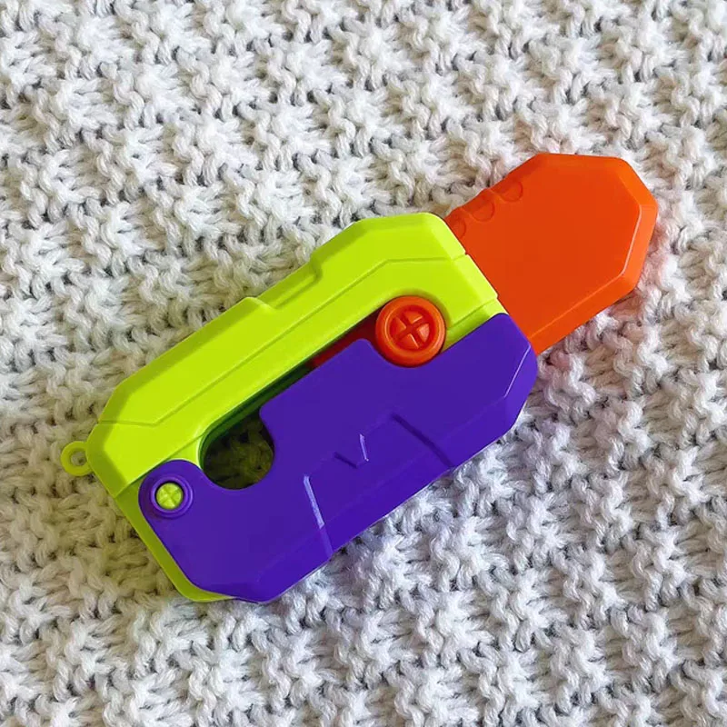 3D Printing Gravity Cub Jumping Small Radish Knife Mini Model Deformable Fingertip Sensory Toys Stress Relief Decompression Toys