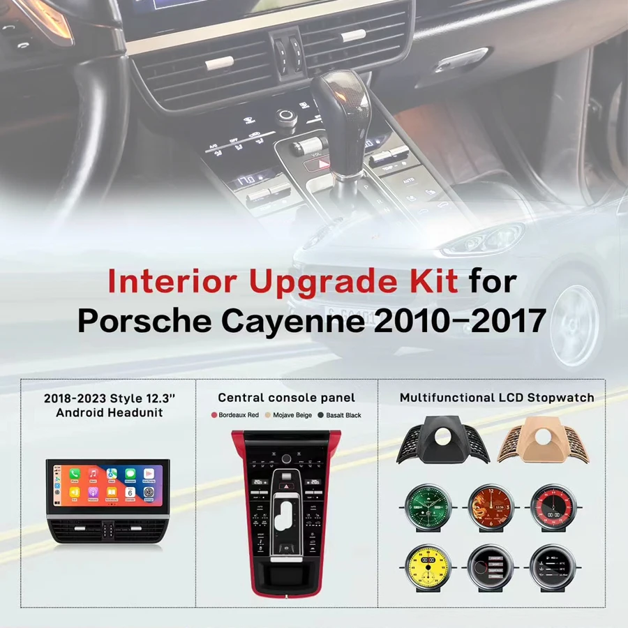 Interior Upgrade Kits For Porsche Cayenne 2010-2017 Android 13 Touch Screen Car Auto Multimedia Video Player GPS Stereo CarPlay