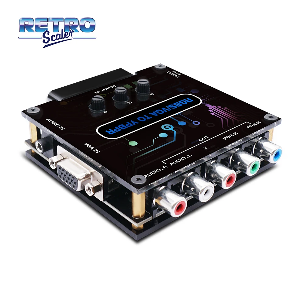 RetroScaler RGBS (Scart) o VGA a YPBPR Signal Video Transcoder Converter RGBS a componente de diferencia de Color para consola de juegos