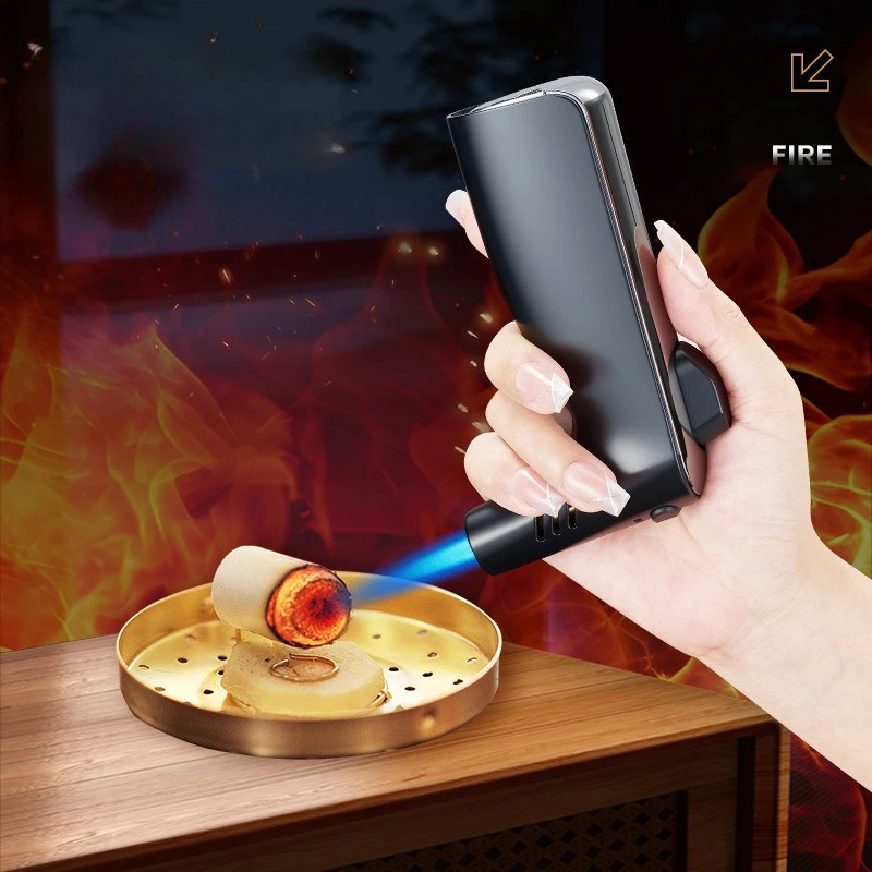 2026 High Power Spray Gun Windproof Jet Blue Flame Butane Gas Torch Lighter Safety Lock Switch Outdoor BBQ Kitchen Cigar Lighter
