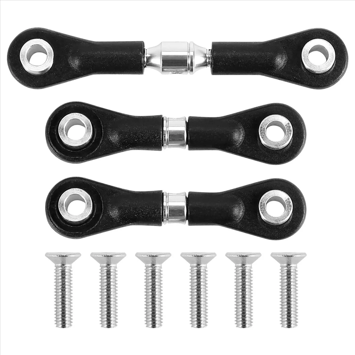 A3#(Upgraded) 1458F 3Pcs Steering Link Rod Servo Rod for TT-02 TT-02T TT02 TT02T 1/10 RC Car Upgrade Parts Accessories,Silver