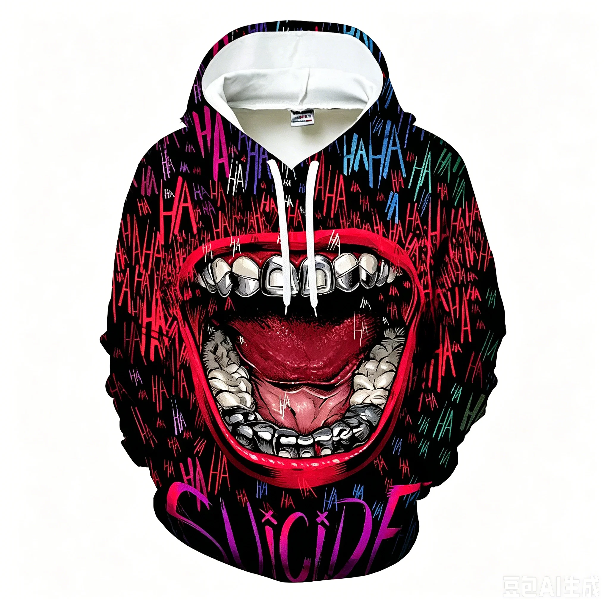 Men's Haha Expression Hoodies Sweatshirt Fashion Long Sleeve Crew Neck 3D Print Party Holiday Streetwear Drawstring Fall Hoodie