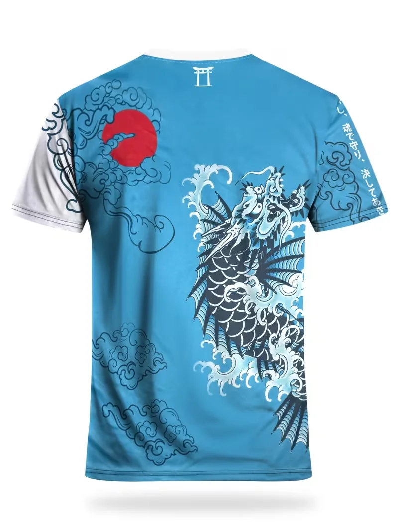 Japan Special Edition Men's Soccer Jersey – Samurai Pattern Crew Neck Comfortable Sports Top Featuring Japanese Samurai Culture
