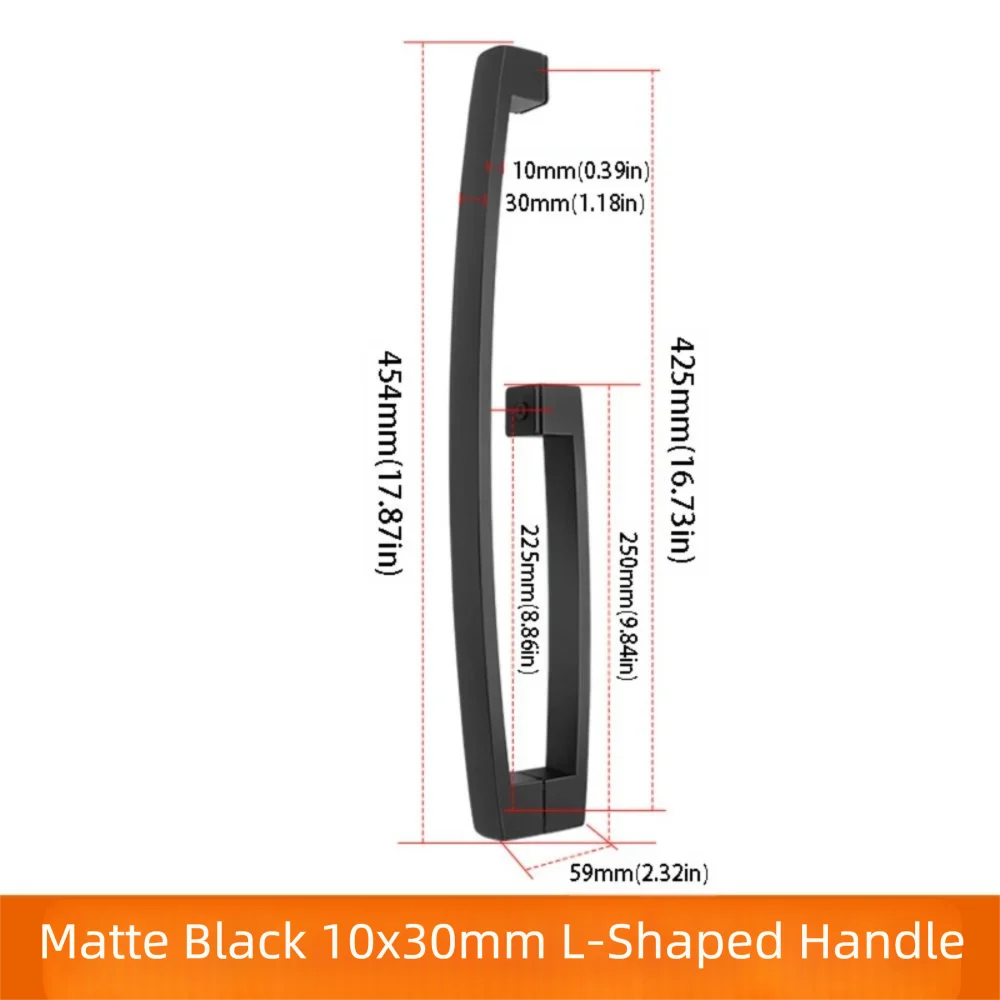 

304 Stainless Steel Shower Room Handle Thickened Design Bright Black Finish Bathroom Handle Copper Core High-End Atmosphere