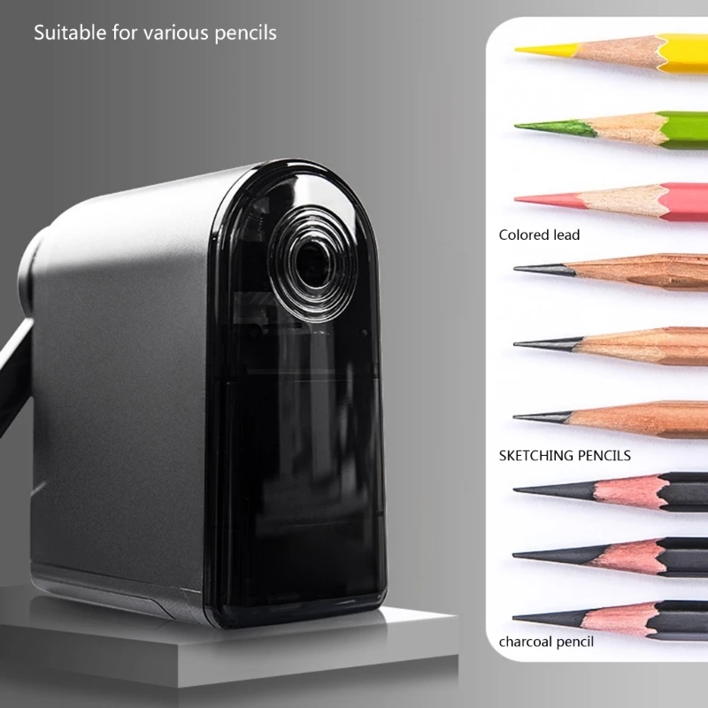 Children Manual Sharpener with Container Auto Feeding In for Most 6-8MM Pencil Colored Pencil Sketch Pencil