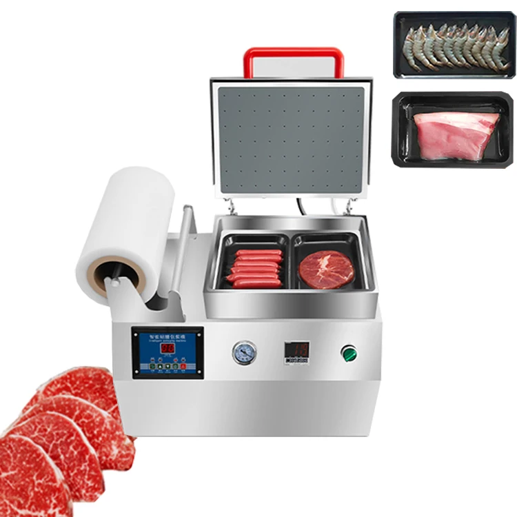 

Shrimp Seafood Meat Vacuum Skin Packaging Machine/ Food Vacuum Tray Sealing Machine/ Manual Vacuum Packaging Machine