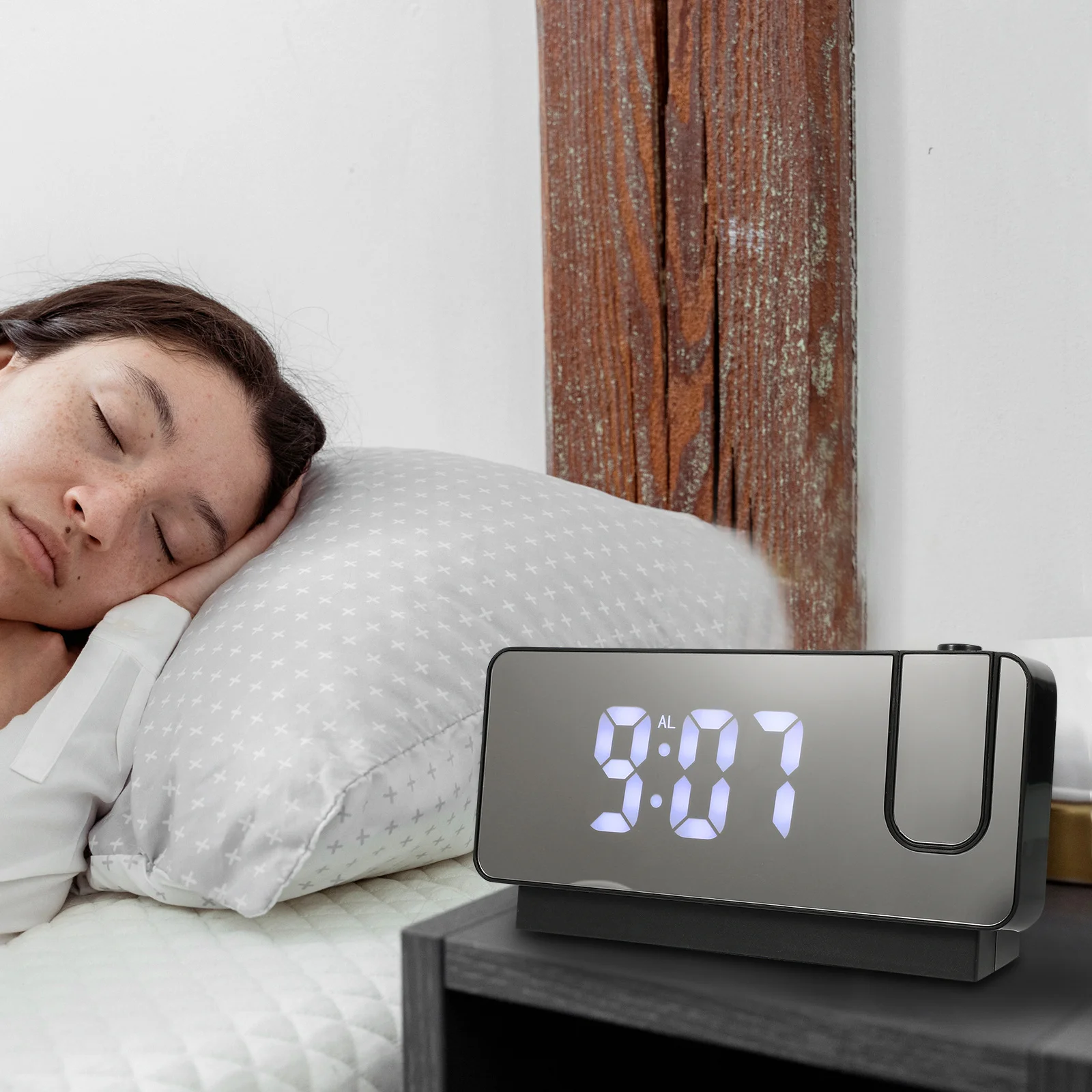 

1Set Projection Electronic Alarm Clock Creative Design Digital Table Clock for Indoor Bedroom Office Student Dormitory Home Use