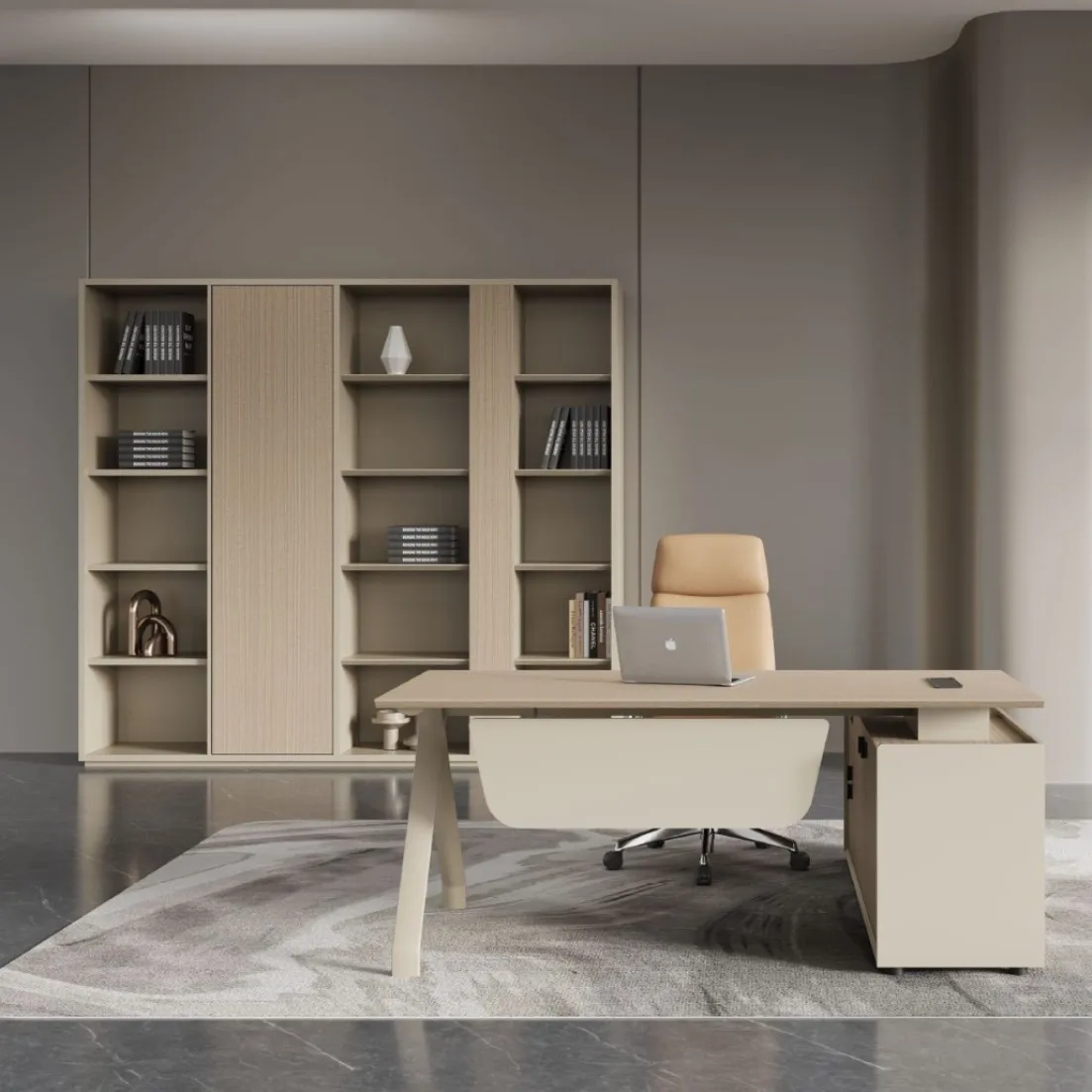 DSA minimalist high-end file cabinet boss table background cabinet storage bookcase modern simplicity