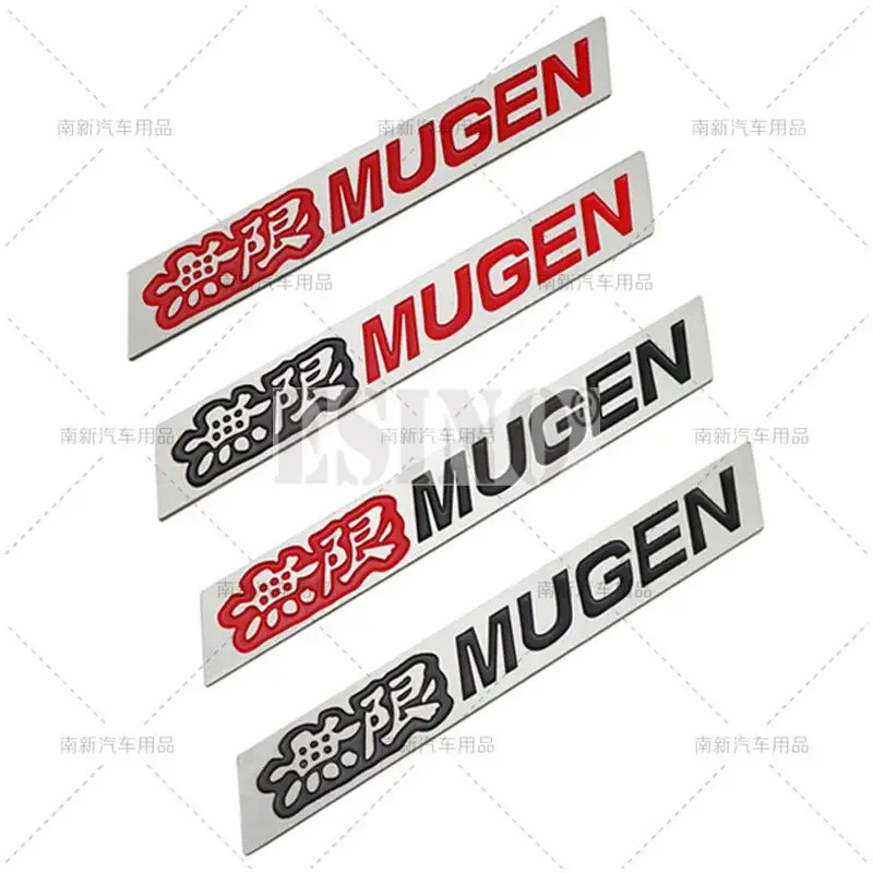 2 x Car Styling Sport Body Fender Side Metal Chrome Zinc Alloy Side 3D Adhesive Emblems Badges for Mugen Power