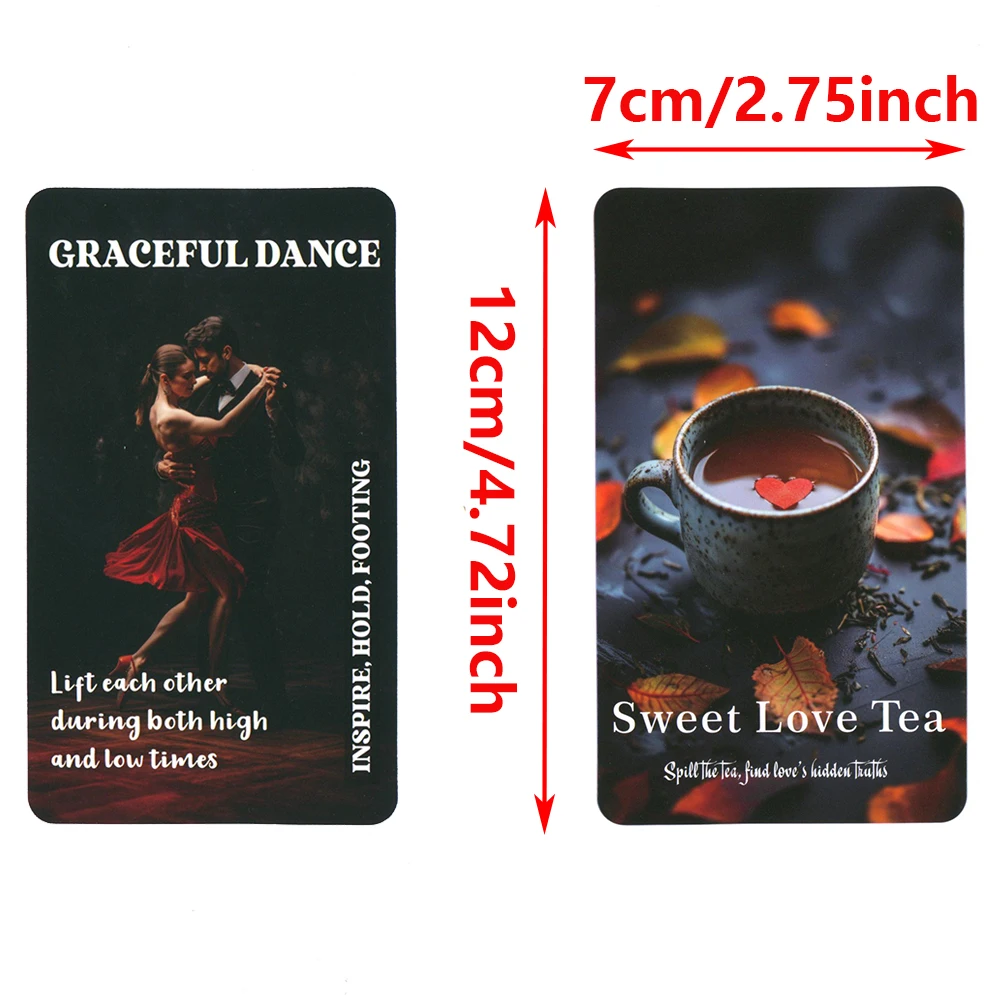 Sweet Love Tea Oracle Cards 12x7cm 78-cards Prophecy Tarot Deck Keywords in Box 400 GSM Paper English Version Taro