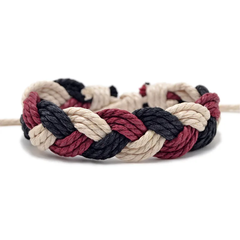 Women Man Woven Friendship Bracelet Handmade Braided Rope Men Weave Hand Strap Bangle Wide Adjustable Charm Couple Jewelry