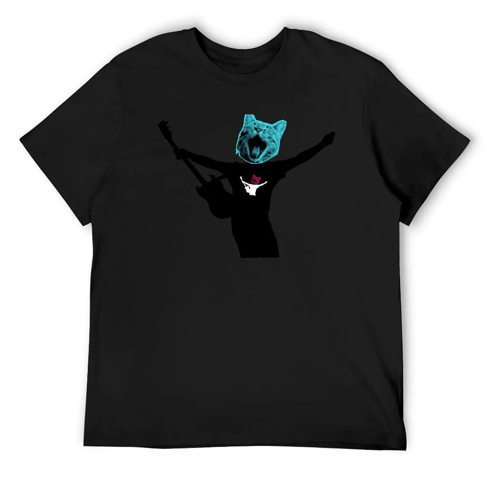 

Guitar Cat T-Shirt luxury designer quick-drying summer clothes funny meme t-shirts mens clothes