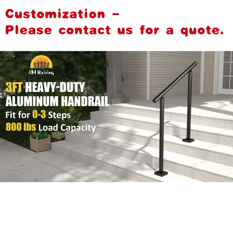 custom.Excellent BH Aluminum Handrail Popular ADA Round Stair Rail System Balustrades & Handrails