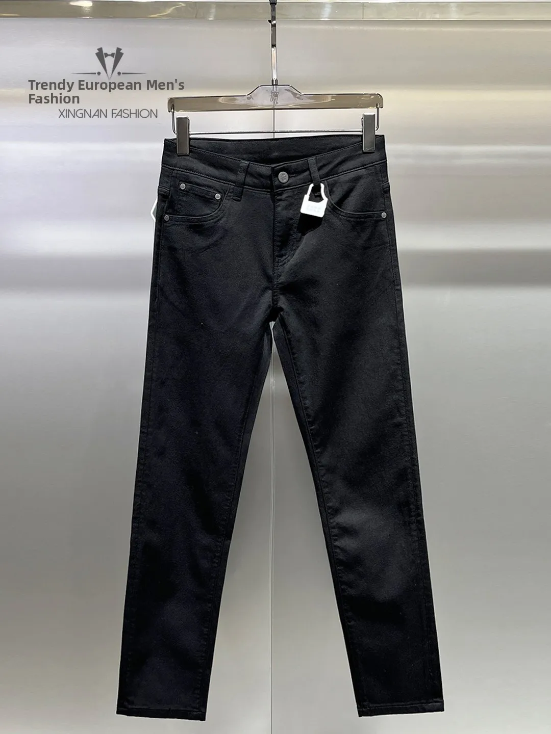 

Spring 2026 Men's Slim Fit Pure Color Versatile Jeans Casual Washed Denim mid Waist Zipper Pocket Spring Summer Autumn Wear