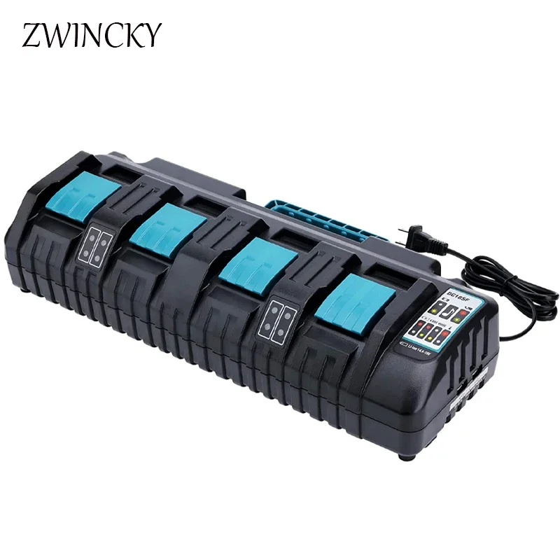 ZWINCKY Hot DC18SF 4-Port 14.4V 18V 4X3A Li-Ion Battery Charger For Makita BL1820 BL1830 BL1850 BL1430 Power Tools