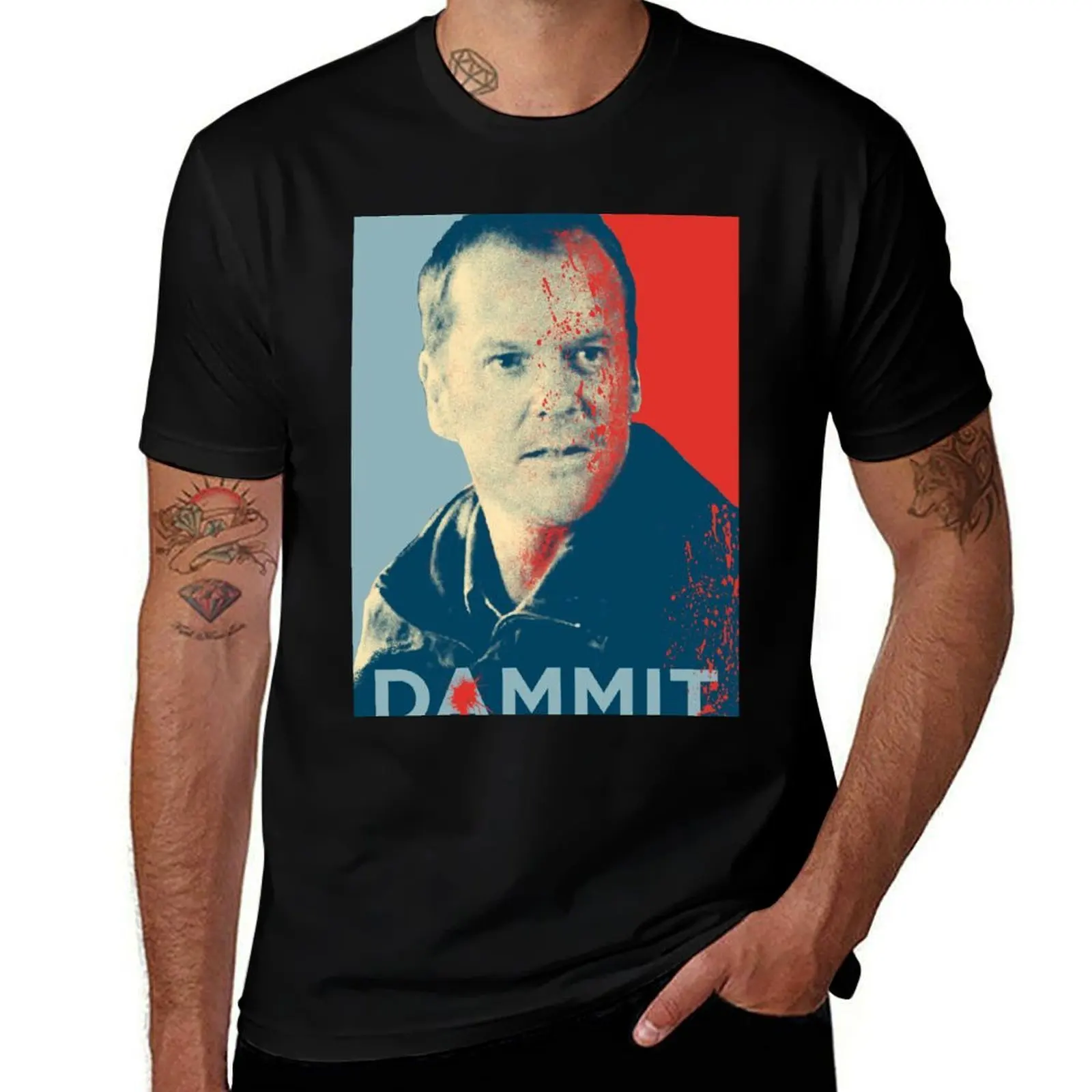 Jack Bauer from 24 in Dammit T-Shirt Classic Basic Casual T-Shirt