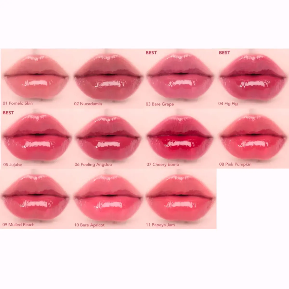 rom&nd THE JUICY LASTING TINT-11 ظلال، ترطيب خفيف الوزن، لمسة نهائية لامعة بمرآة، إصدار خاص، متألق، K-Beauty، مكياج كوري #5