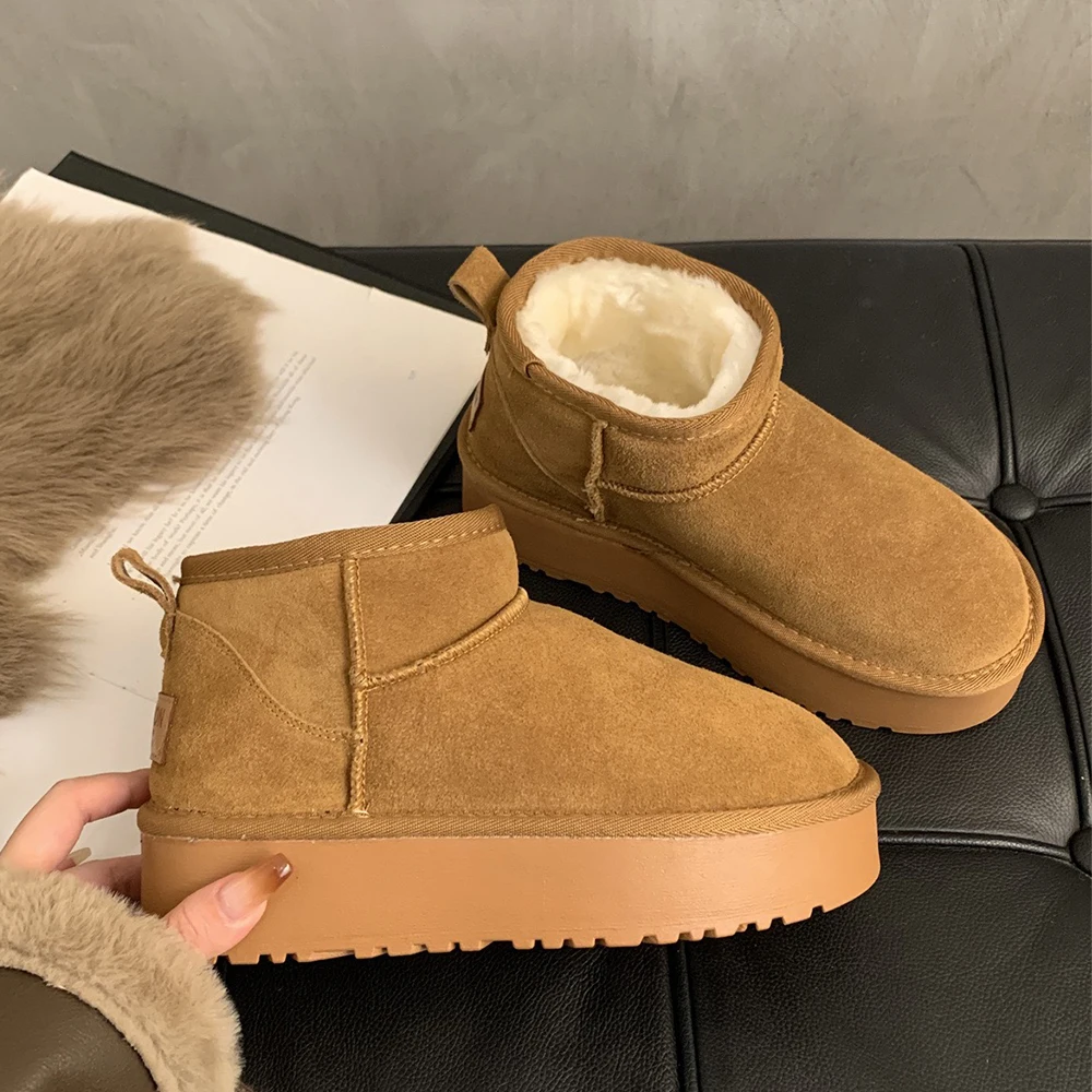 

2024 New Classic Thickened Fluff Women's Snow Boots Comfortable Warm Ankle Boots Women Winter Ladies Shoes Chunky Botas Mujer