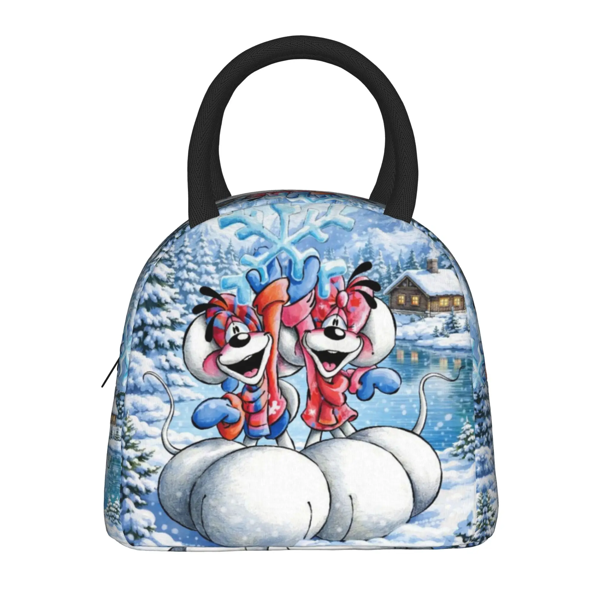 Diddl mouse Insulated Lunch Bag for Men Women  Food Bag Reusable Thermal Cooler Lunch Boxes For Picnic