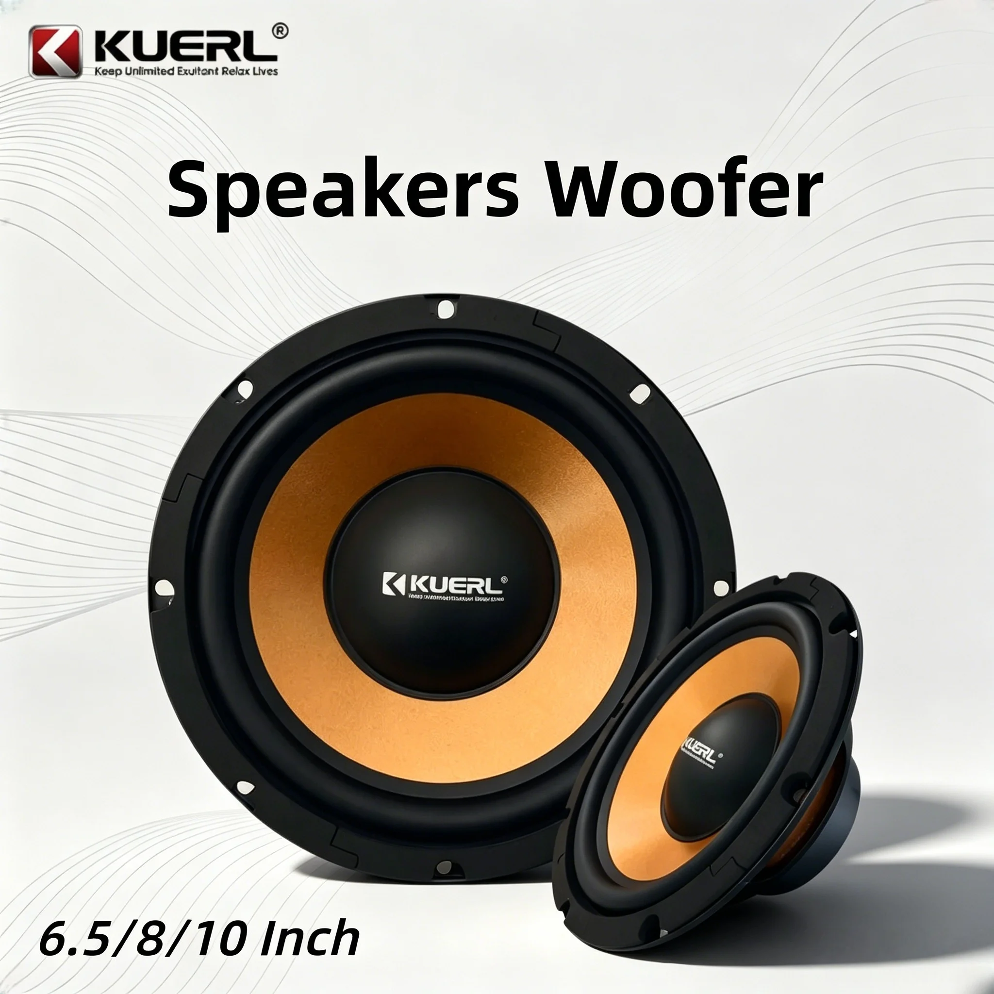 Altavoz para Auto KUERL de Alta Potencia, 6.5/8/10 Pulgadas, 35 Núcleos, 100 Magnéticos, 90W, Subwoofer Estéreo para Auto, Modificación