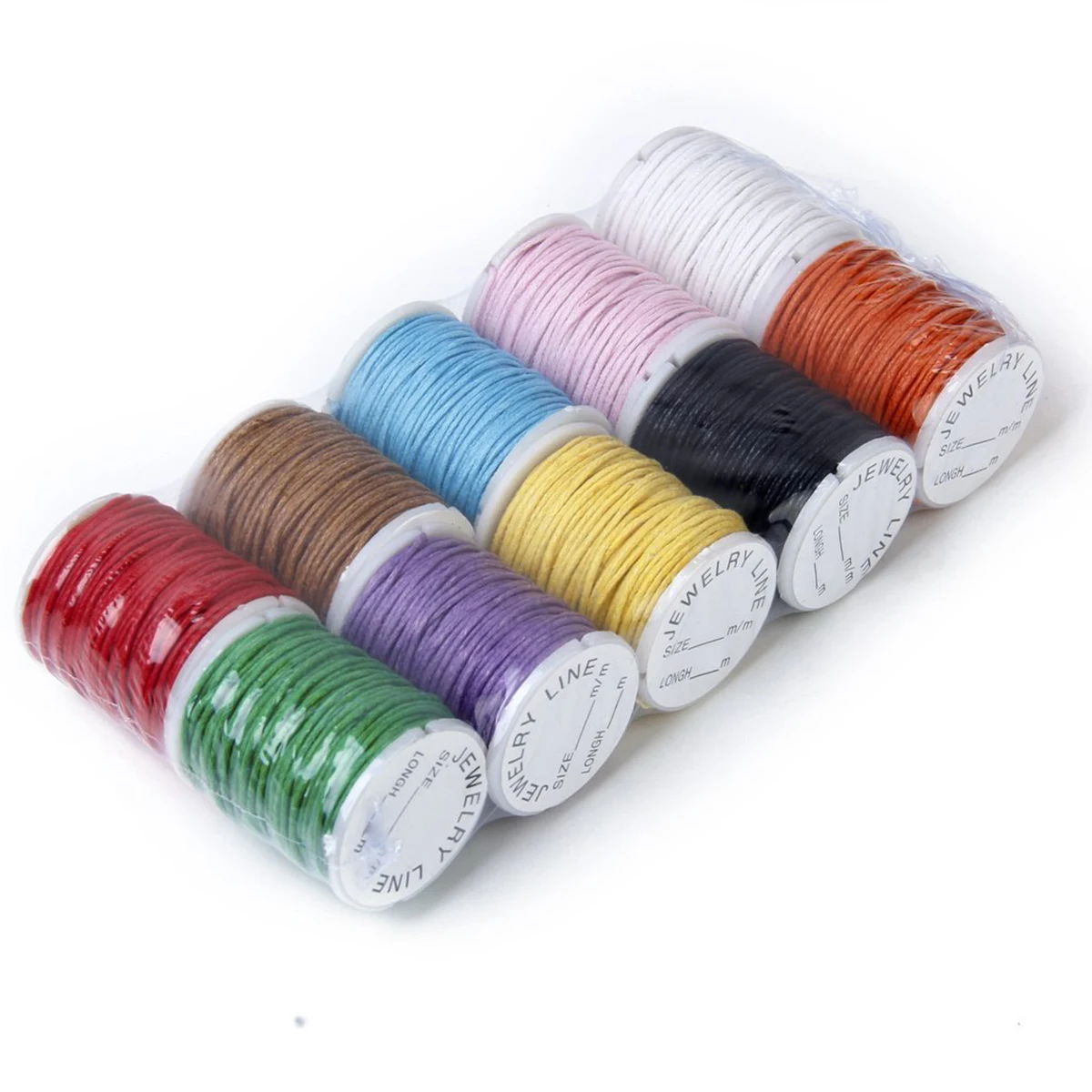 

10 Rolls Waxed Cotton Cords 1mm Random Color 26 Feet Jewelry Making Crafts Beading Thread Handmade Accessories