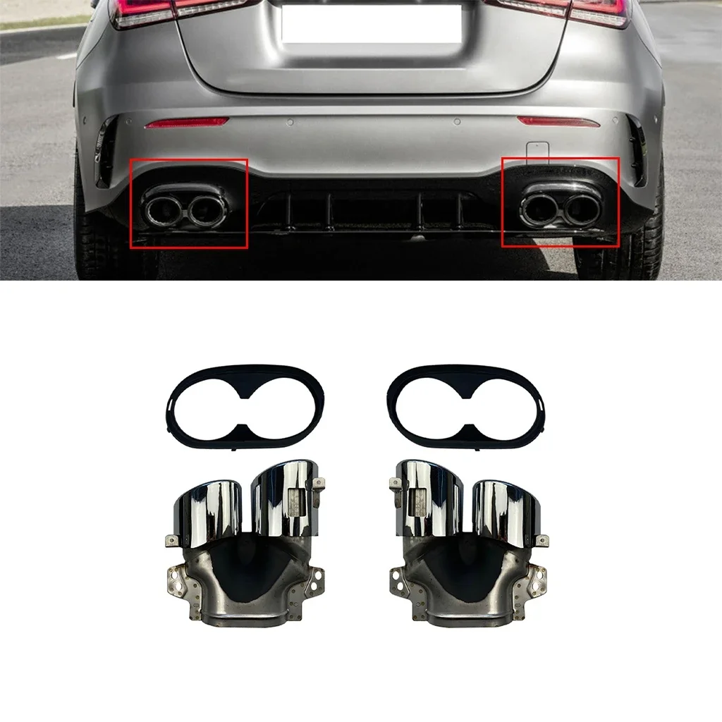 GEFENSI Car Rear Bumper Exhaust Tail Pipe Muffler For Mercedes-Benz A-Class W177 A35 C118 CLA35 X247 GLB35 A45S Car Accessories