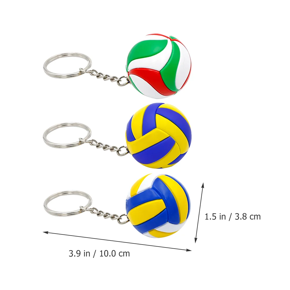 3 Pcs Volleyball Keychain Fashion Children Souvenir Decorations Portable Adorable Big Compact Alloy Lovely