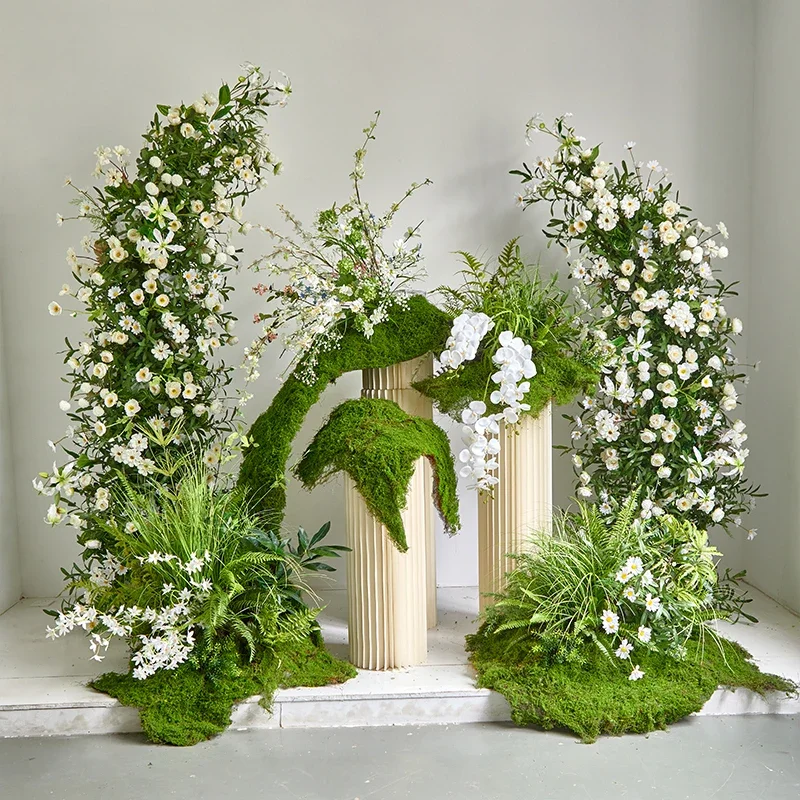 

Mori simulated flower fake flower decoration ornament green horn arch welcome table flower row road lead wedding arrangement