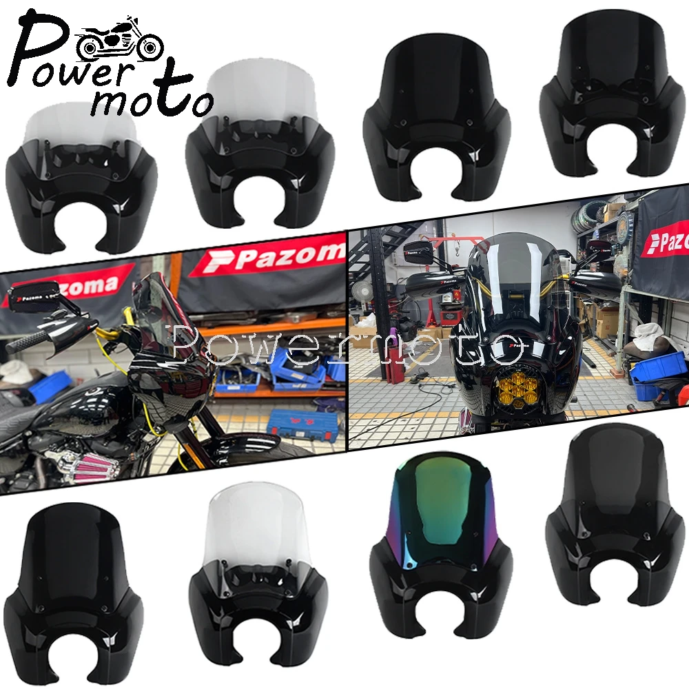 For Harley Softail M8 Low Rider S 114 117 FXLRS 2020-2026 T-Sport Front Fairing W/Baja Designs LP6 LED Light Bracket Mount Kits