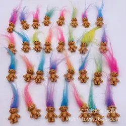 10pcs mini long hair clown doll Trolls Dolls Colorful Hair Family Members Models Kids Toys for Children Gift Nostalgic Adult