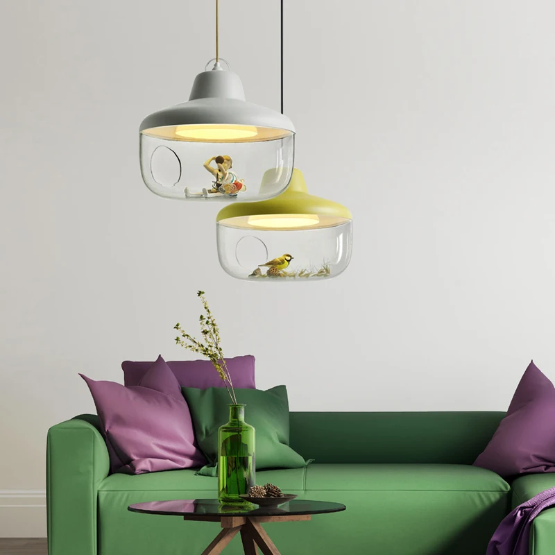 الشمال الجوف خارج الاكريليك الفن مصابيح متدلية شخصية الإبداعية مطعم بار متجر الملابس مصمم تركيبات الإضاءة LED #3