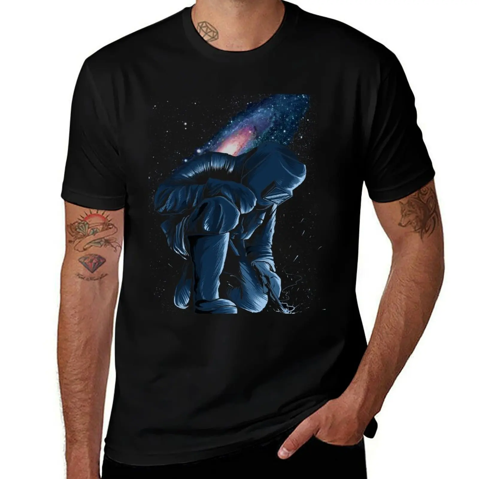 Welding In Space T-Shirt Industrial Work Tee Shirt T-Shirt