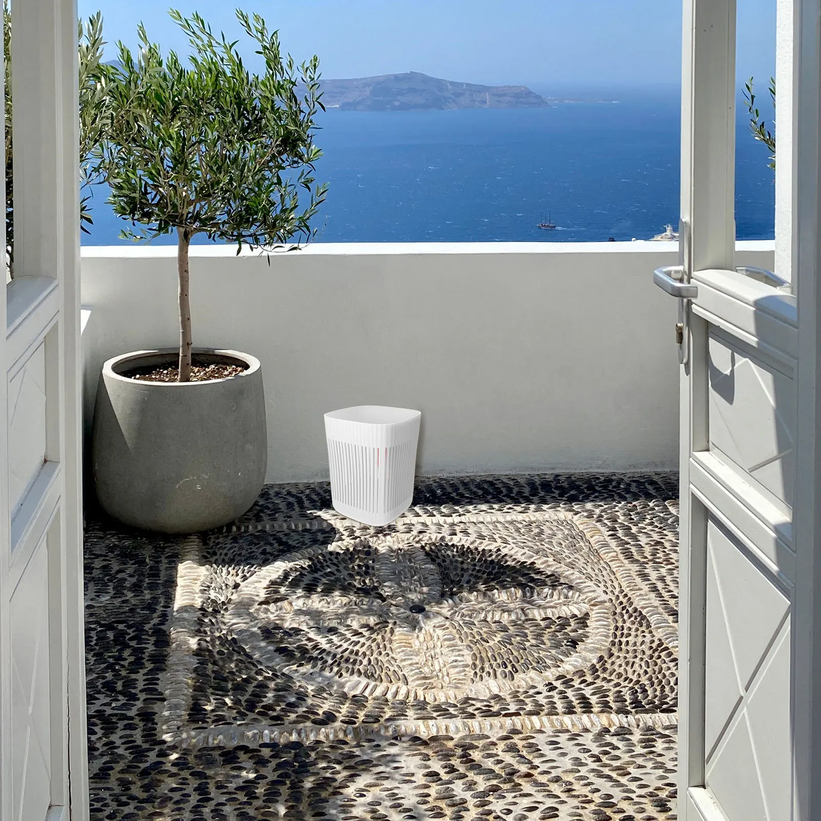 

2Pcs Hollow Out Waste Containers Round Plastic Trash Cans for Home Office Kitchen Living Room Paper Basket Garbage Holder